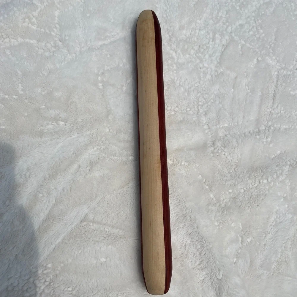 Handcrafted French Rolling Pin Two Tone Hardwood Tapered Kitchen Tool 18 inch